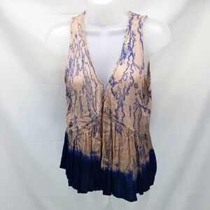 Vintage Y2K Raya Sun Flowy Coastal Tie-dye Ombre Boho Crochet Tank Top Womans M.